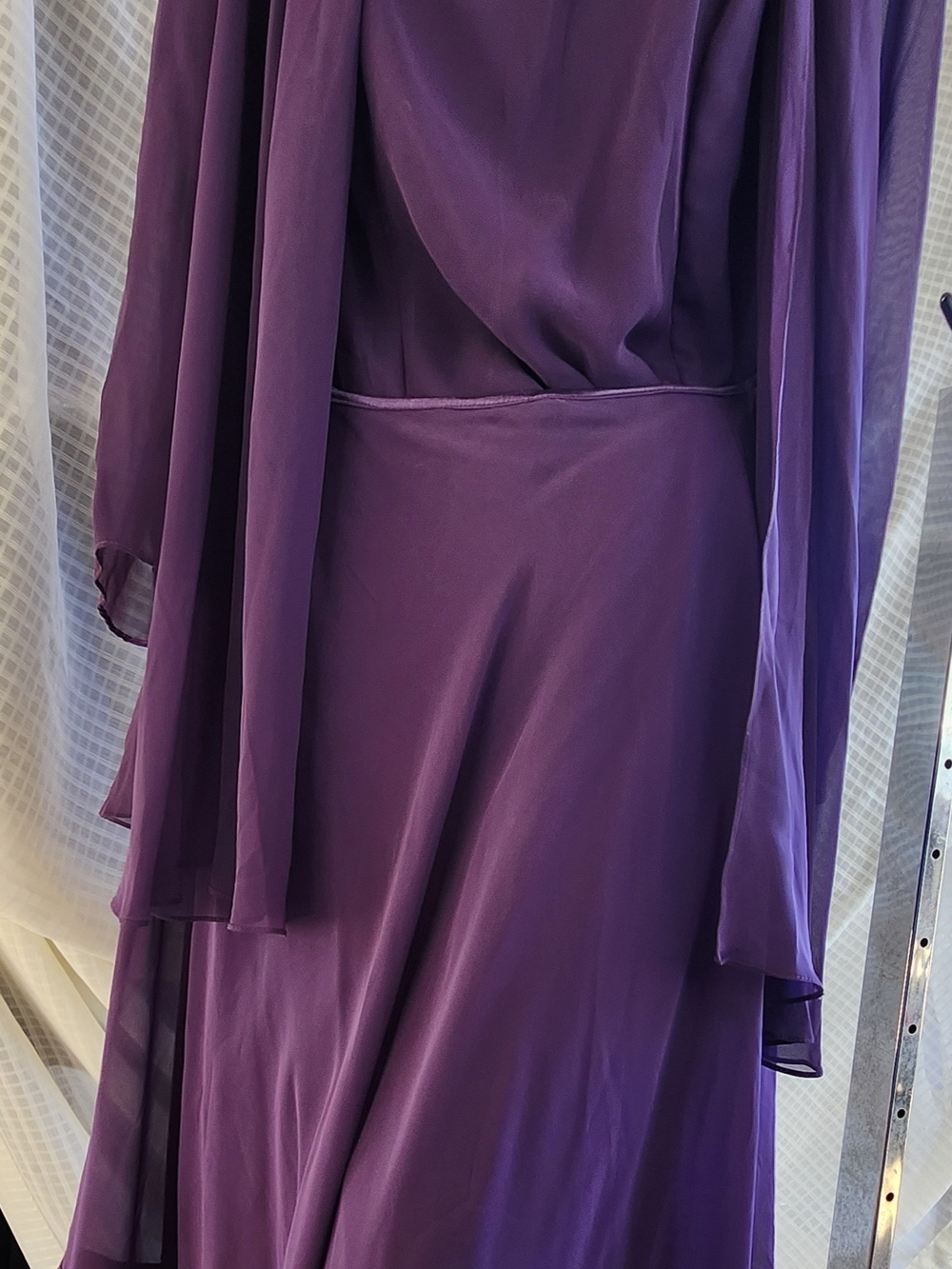 Women's Purple Chiffon Skirt Set - Elegant Layered Design